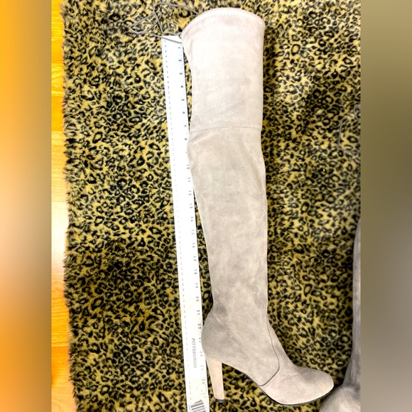 Jessica Buurman Women Faux Suede Gray Heels Lace Up Over Knee Boots 7.5 NWOB - Picture 14 of 16